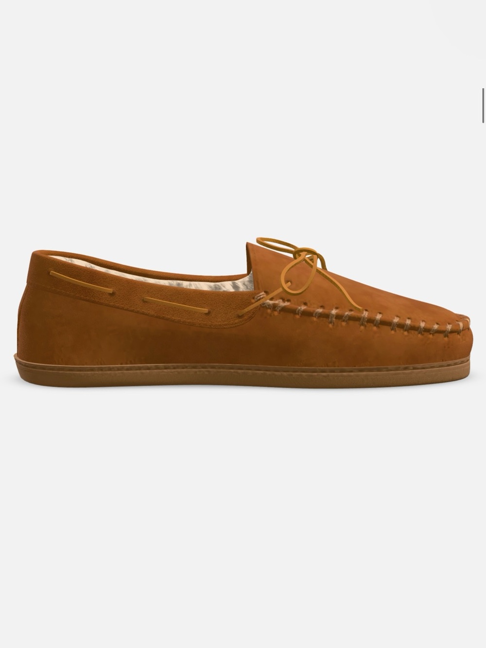 BNWT Great NW Clothing Co Tan Suede Leather Moccasin Shearling Slippers for Men - Picture 10 of 14